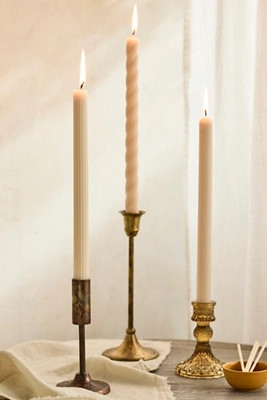 Mixed Silhouette Tapers, Set of 3 Terracotta | Anthropologie (US)