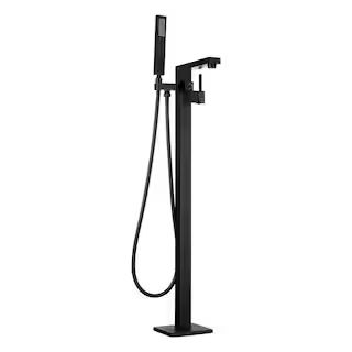 AKDY 2-Handle Freestanding Floor Mount Roman Tub Faucet Bathtub Filler with Hand Shower in Matte ... | The Home Depot