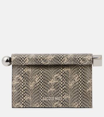 Rond Carré snake-effect leather clutch | Mytheresa (US/CA)
