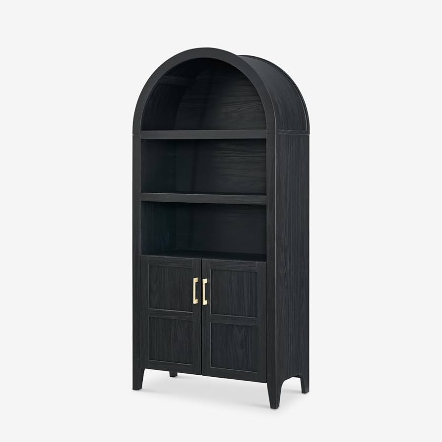 Mopio Lauren Arched Cabinet, 5-Tier Arched Bookcase with Doors and Shelves, Arched Bookshelf with... | Amazon (US)
