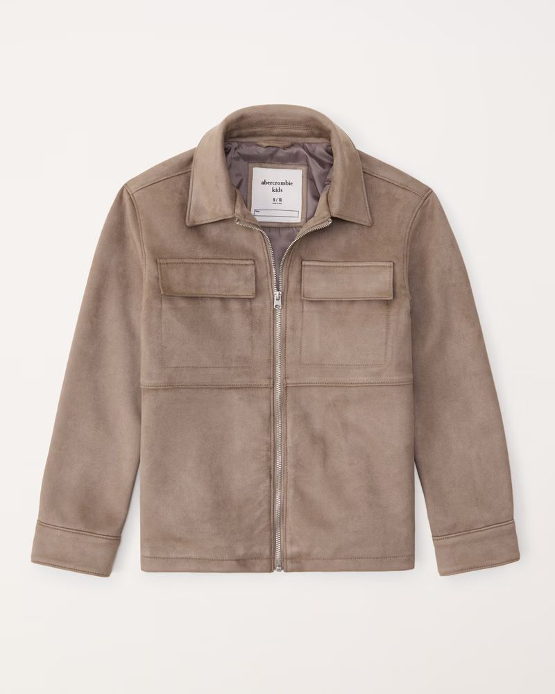 faux suede overshirt | Abercrombie & Fitch (US)
