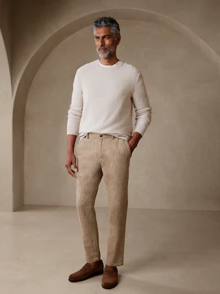 Athletic-Fit Linen-Blend Pant | Banana Republic Factory
