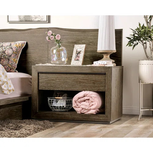 Denson 1 - Drawer Solid Wood Nightstand in Brown | Wayfair North America