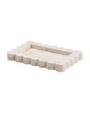 12x8 Travertine Fluted Tray | Marshalls