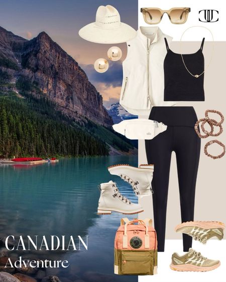 A perfect outfit for a Canadian adventure. 

Vest, leggings, tank top, hiking boots, sneakers, fanny pack, bookbag, travel look, travel outfit, casual outfit, outdoor outfit, hiking outfit 

#LTKstyletip #LTKtravel #LTKover40