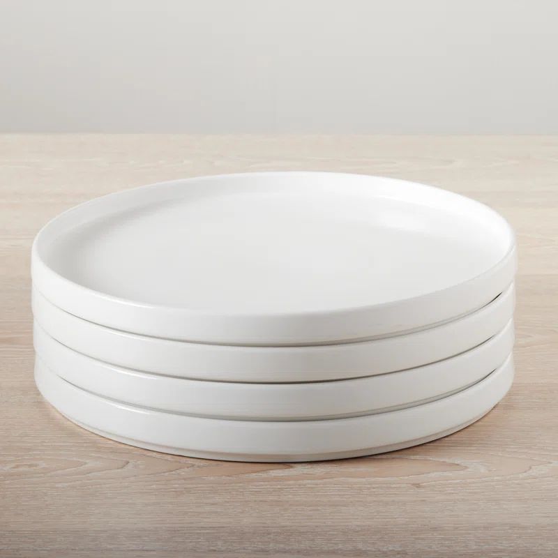 Izie Straight Lip Stoneware Dinner Plate (Set of 4) | Wayfair North America