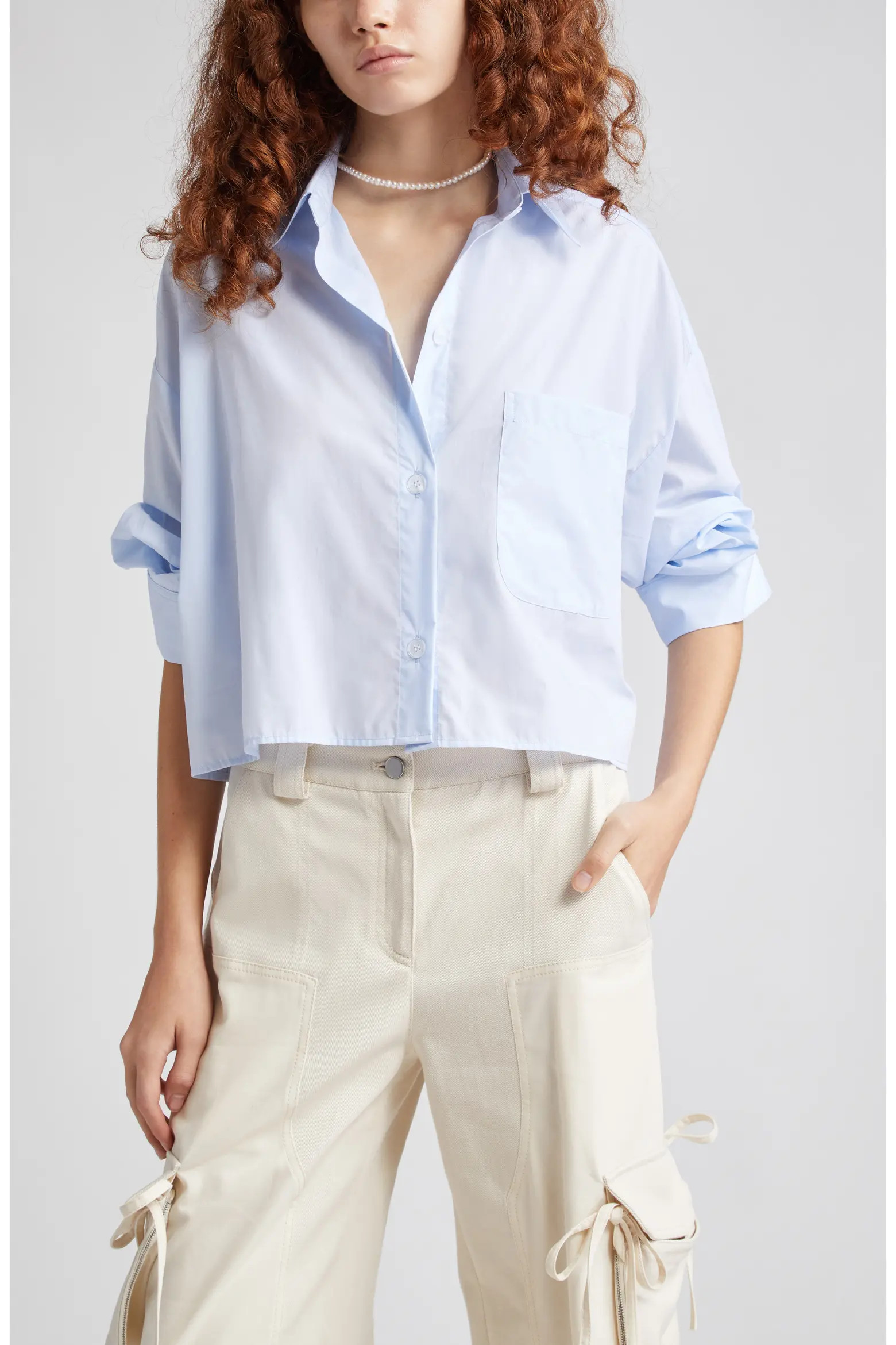 Next Ex Crop Button-Up Shirt (Women) | Nordstrom | Nordstrom