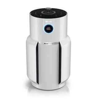 NeverChange 1400 sq. ft. HEPA Filter Tower Air Purifier and Cleaner in White w/ Odor Neutralization and Clean Sense Tech | The Home Depot