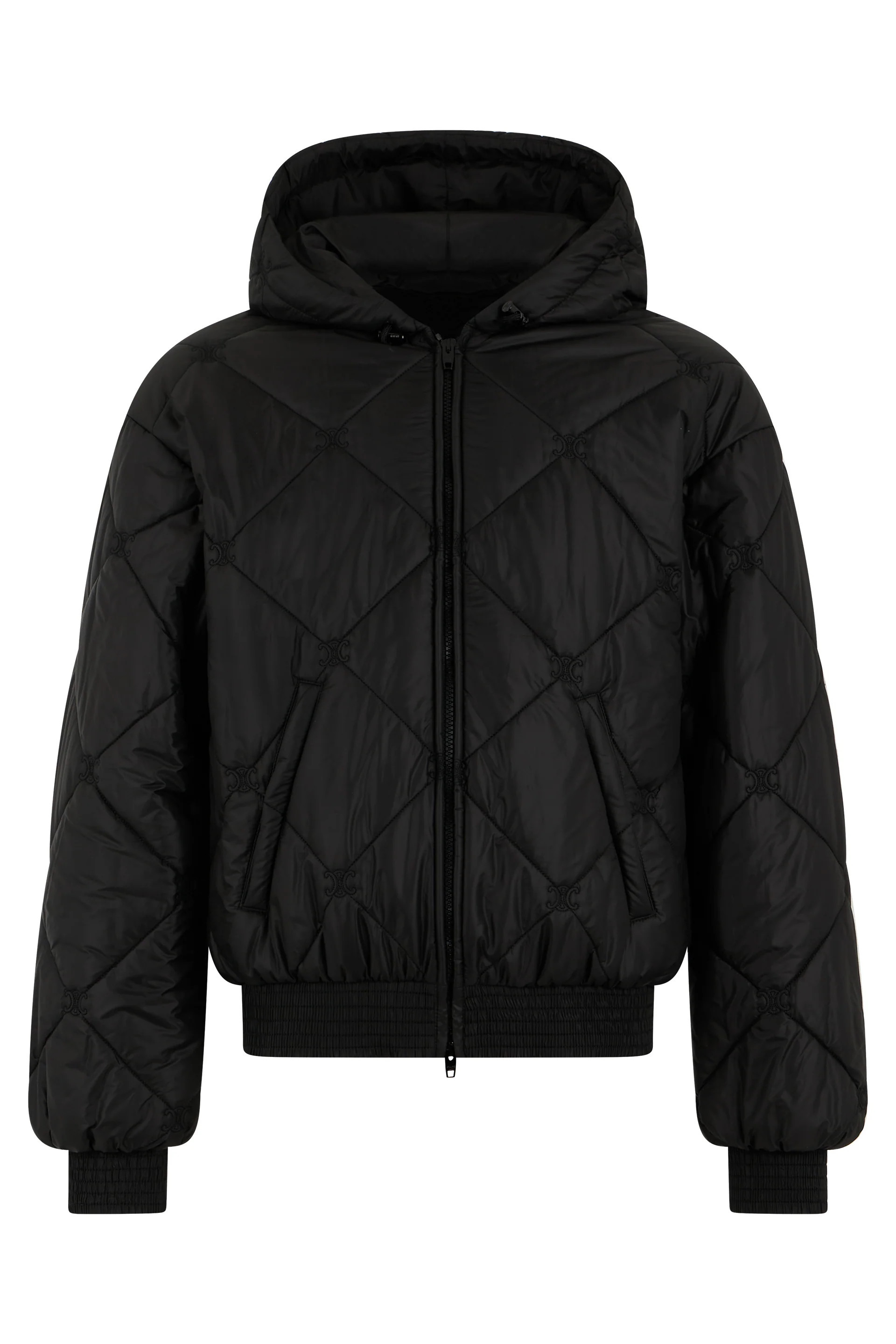 Celine Quilted Hooded Down Jacket — Black - 48 | Italist Inc.
