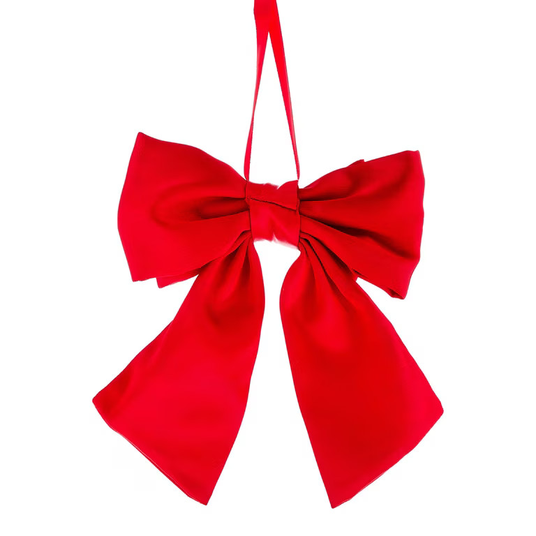 Red Satin Bow Christmas Ornament, 8.5", by Holiday Time | Walmart (US)