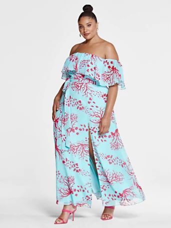 Caprice Off The Shoulder Maxi Dress - Fashion To Figure | Fashion to Figure