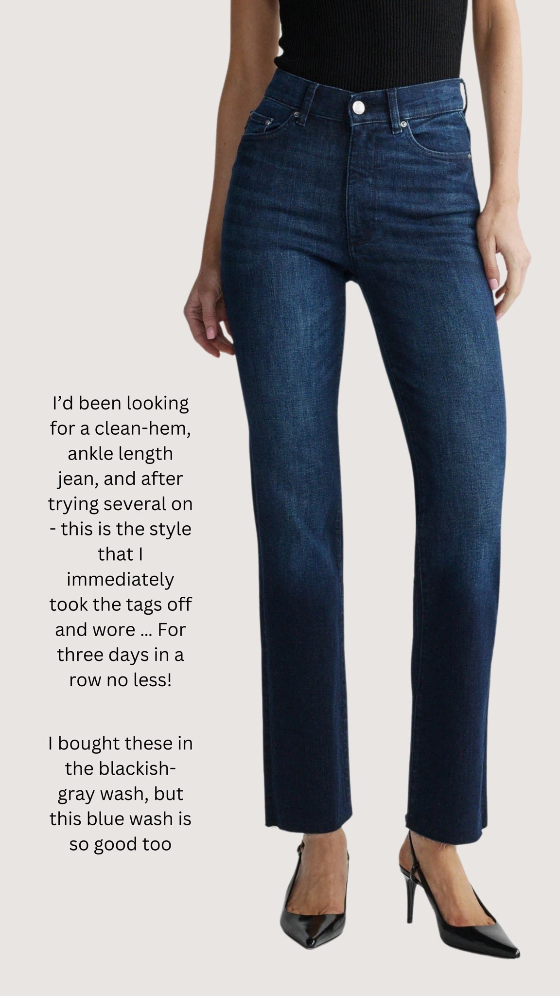 ON SALE! The new jeans I can’t stop wearing!! I love the slimmer leg, and the fit is 10/10. Also available in a black-gray wash.

I wore these three days in a row after I bought them 😂 fit runs true to size