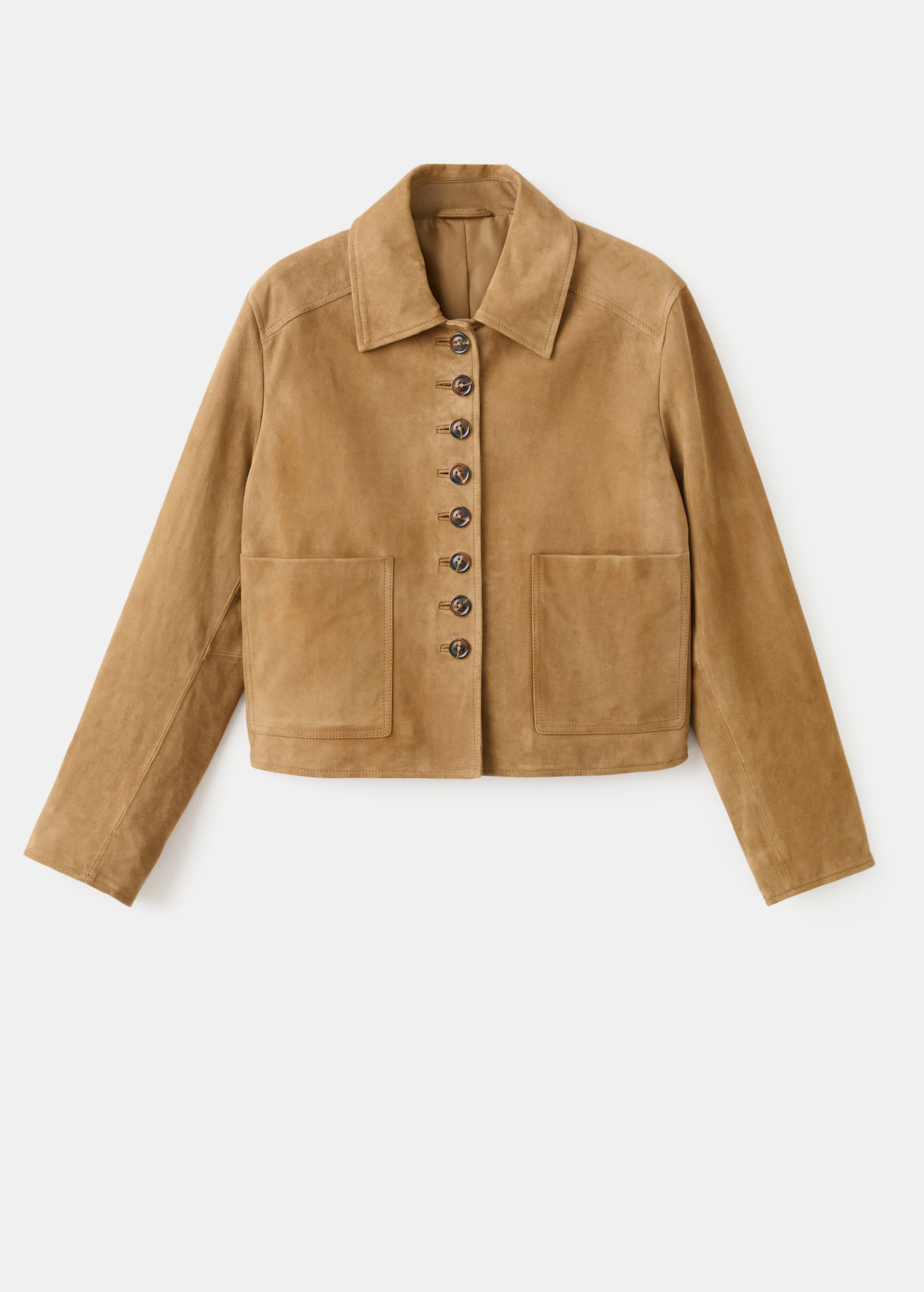Suede jacket with buttons | MANGO (UK)