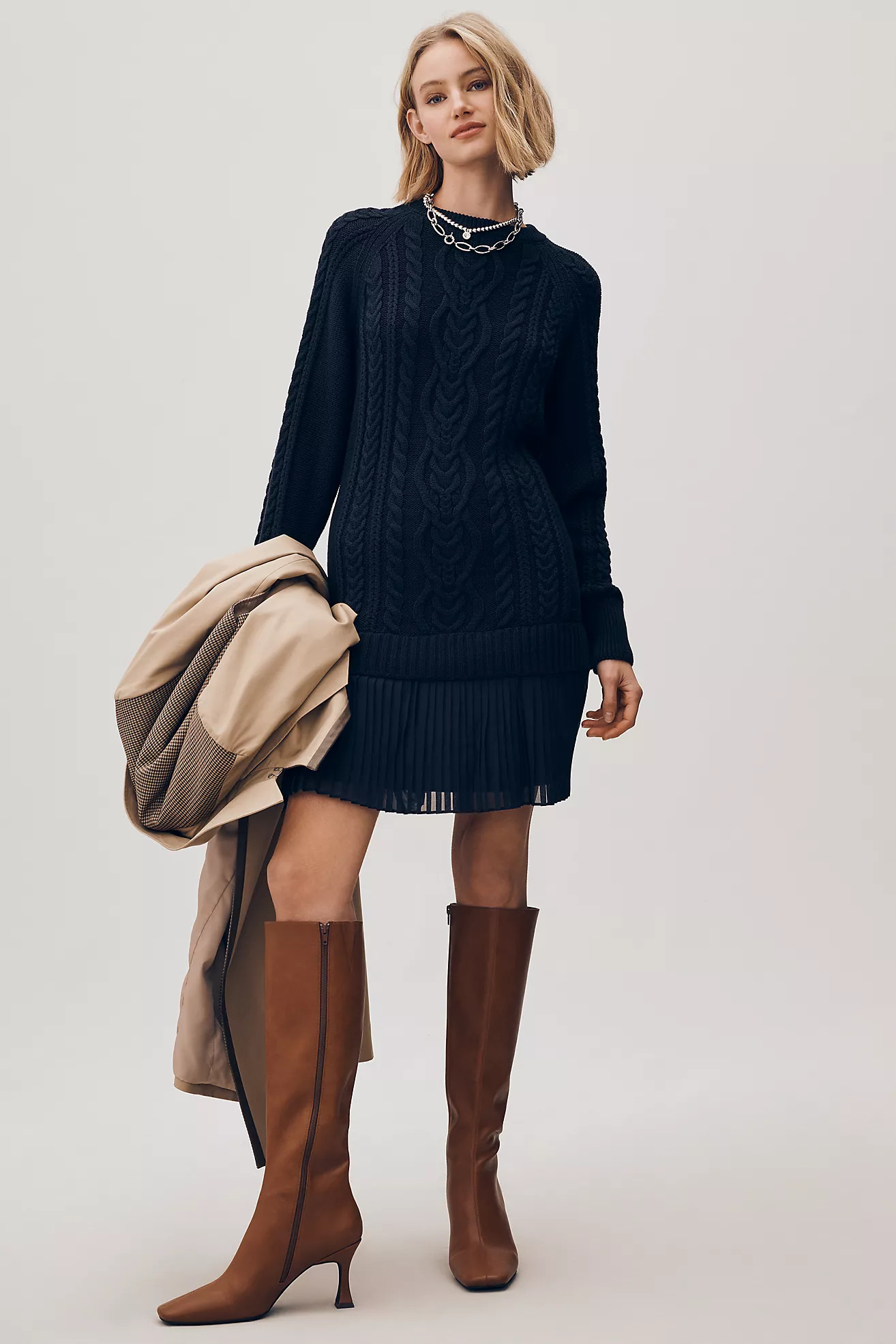 The Delphine Sweater Twofer Mini Dress | Anthropologie (US)