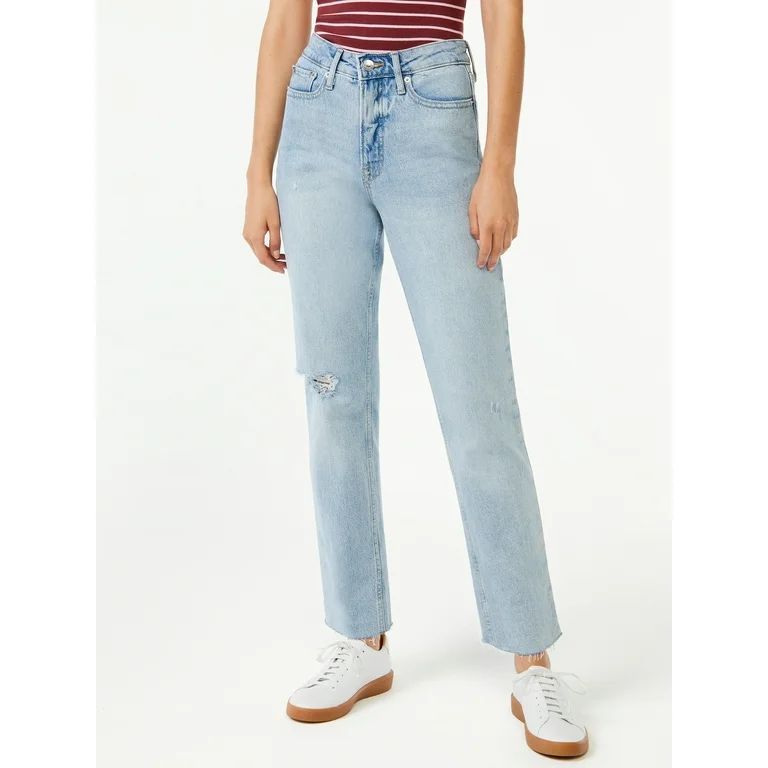 Free Assembly Women's Super High Rise Straight Jeans | Walmart (US)