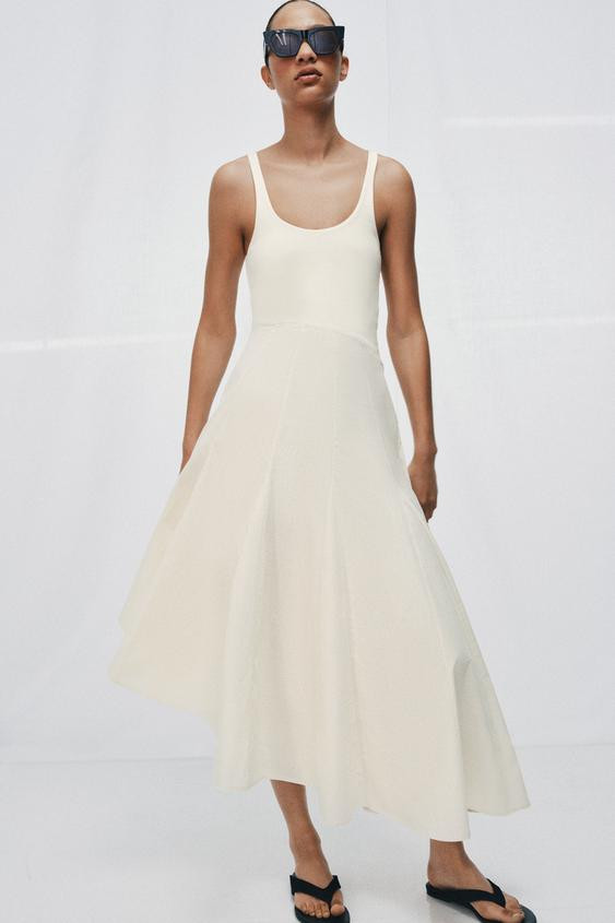 COMBINATION GODET DRESS | Zara US