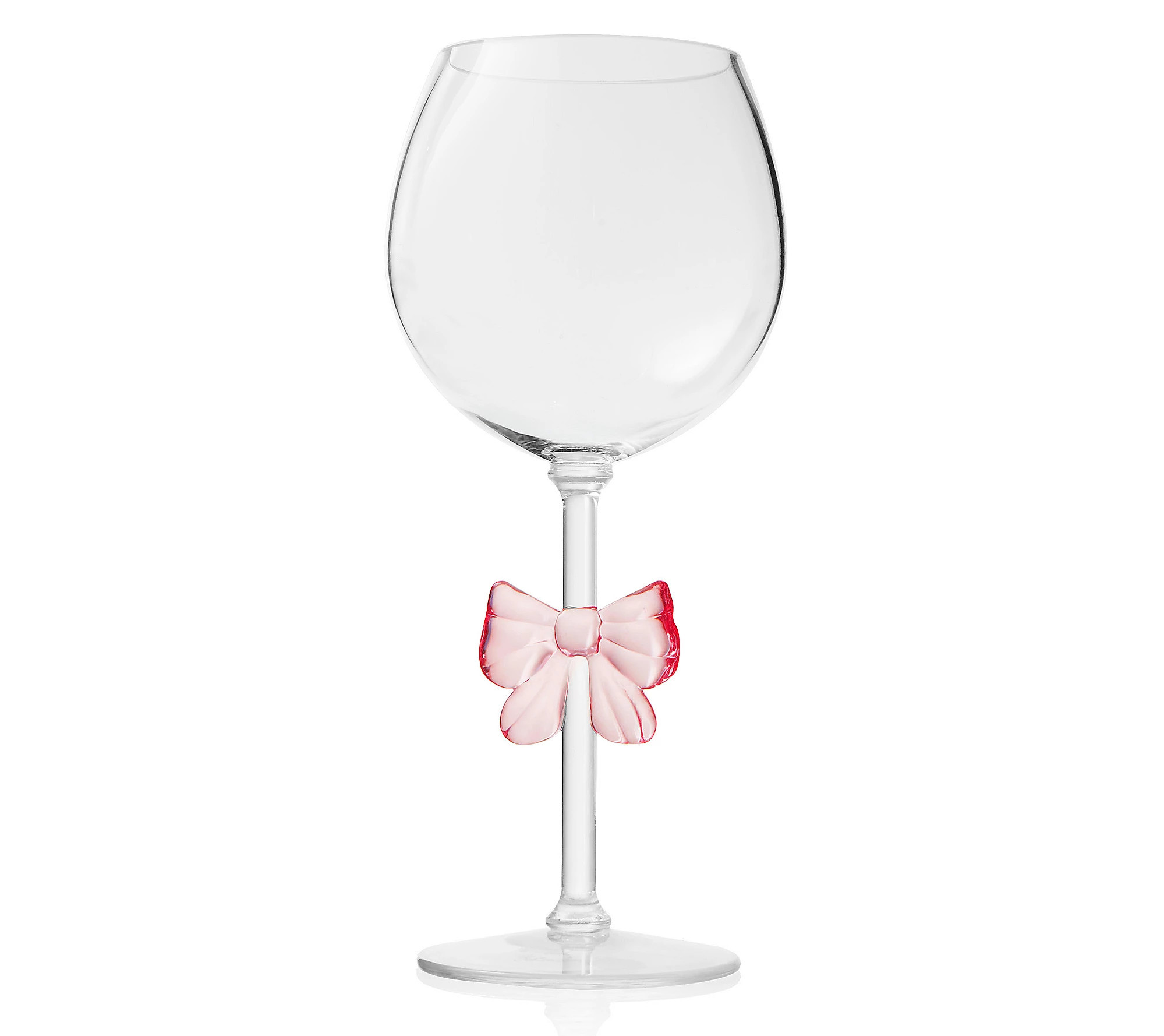 Godinger Pink Bow Acrylic Wine Glass | QVC