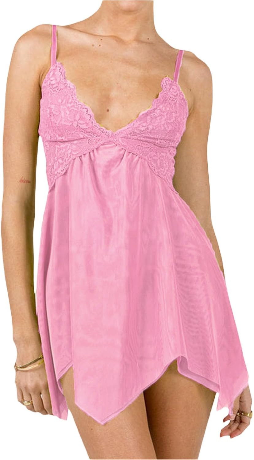 Halloween Fairy Dress for Women Spaghetti Strap Lace Forest Elf Flowy Dress | Amazon (US)