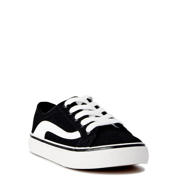 Wonder Nation Little Girl & Big Girl Casual Canvas Sneaker, Sizes 13-6 - Walmart.com | Walmart (US)