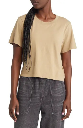 Madewell Lakeshore Softfade Cotton Crop Tee in Drill Khaki at Nordstrom Rack, Size Large | Nordstrom Rack