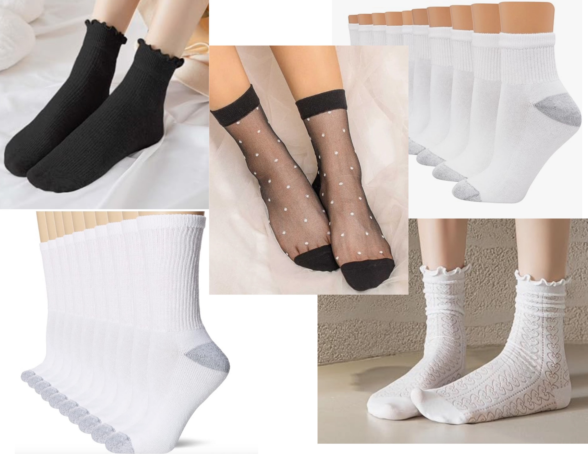 Lace Socks Women Mcool Mary Women's Ruffle Socks Mesh Casual Lace