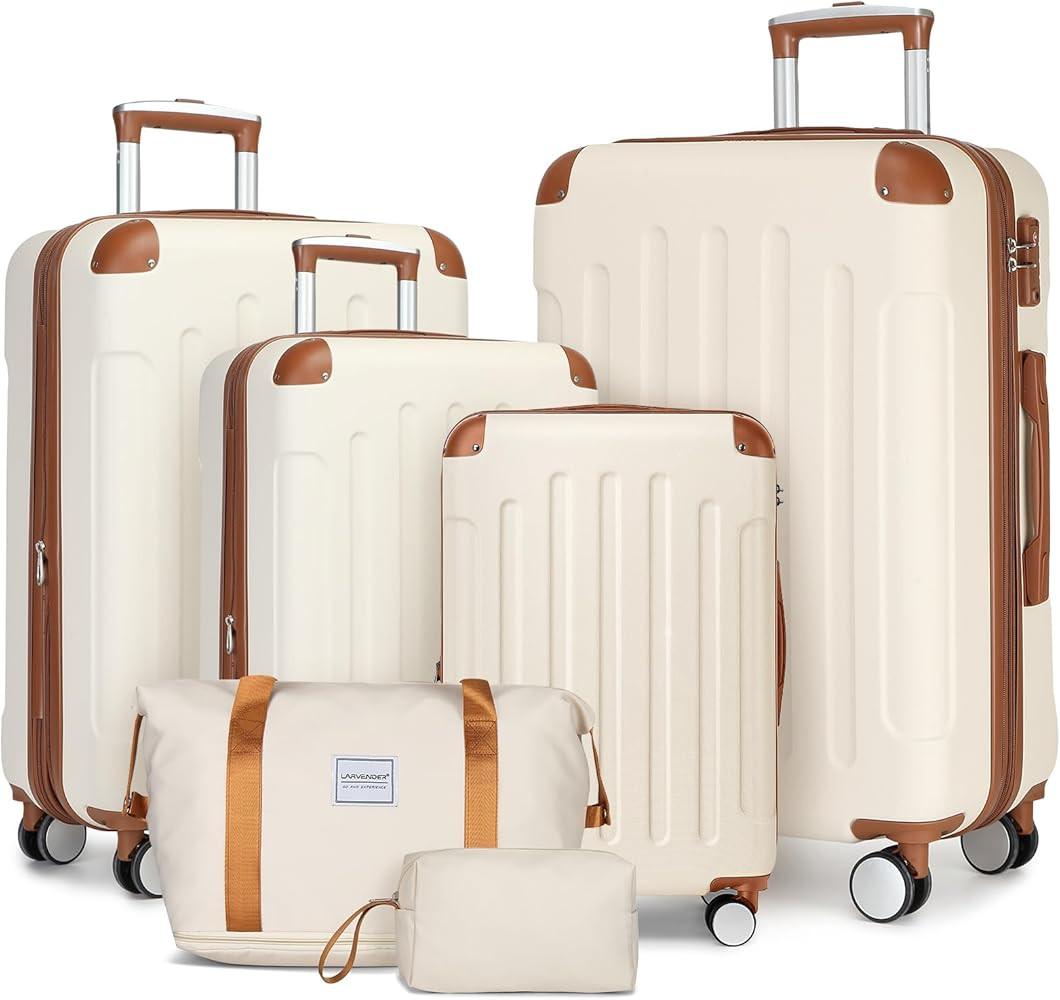 LARVENDER Luggage Sets 6 Piece, Expandable Luggage Set Clearance for Women, Suitcases with Wheels... | Amazon (US)