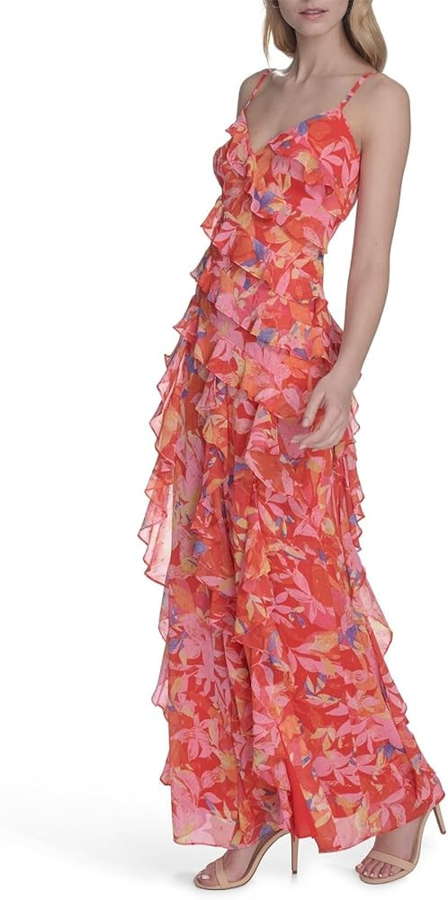 Eliza J Women's Floral Red Sleeveless Midi Dress | Amazon (US)