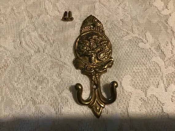 Vintage Brass Wall Hook Coat Hook Robe Hook Bathroom / Bedroom  Wall Hook | Etsy (US)