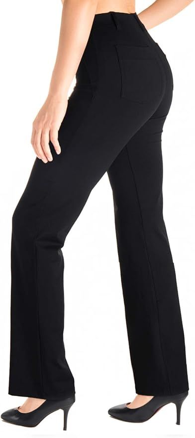 Yogipace,Belt Loops,Women's Petite/Regular/Tall Bootcut Dress Yoga Work Pants | Amazon (US)