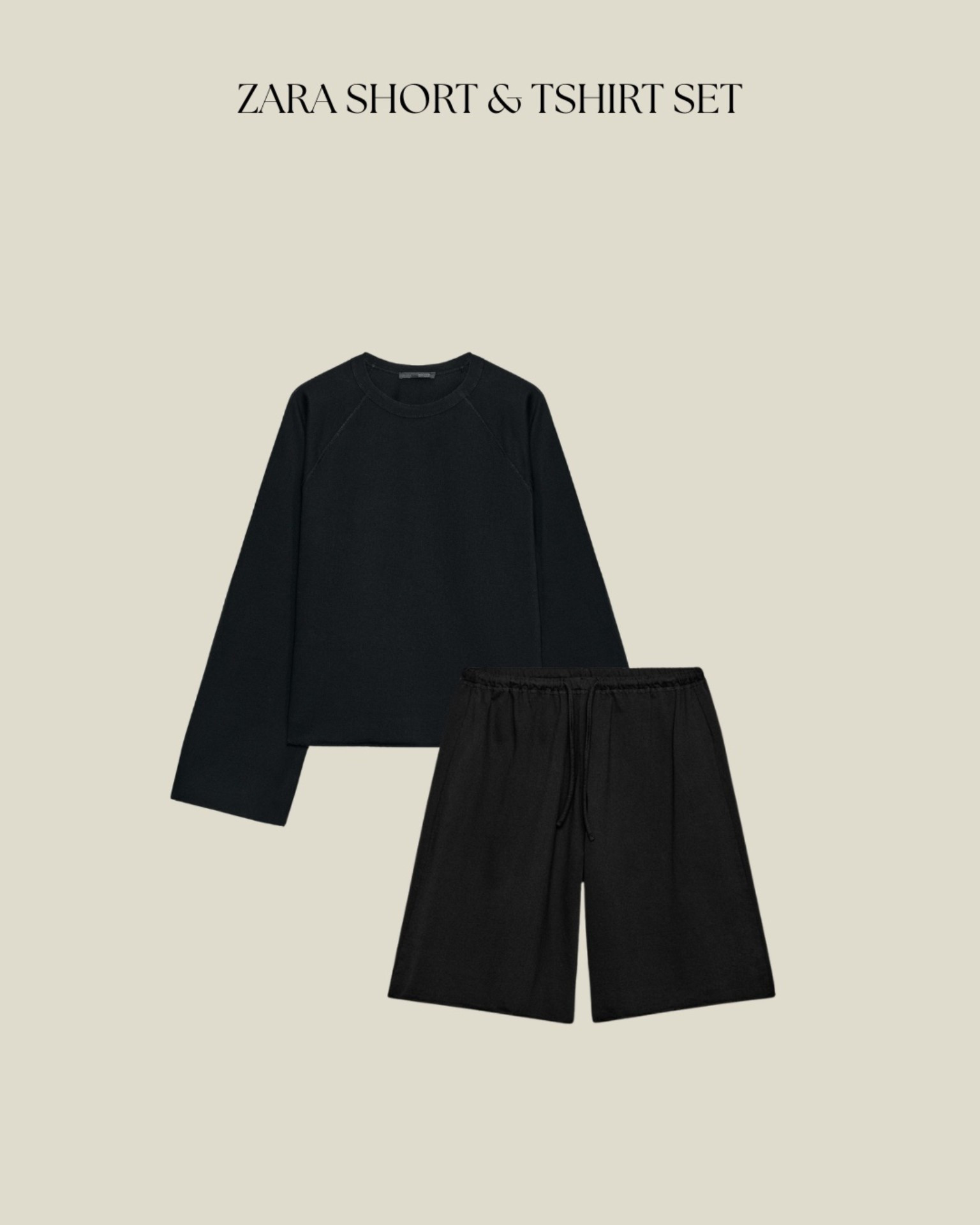 Margot Robbie style Zara tshirt & shorts set 
I’d wear size medium