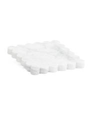 8x8 Carrara Marble Scalloped Square Tray | TJ Maxx