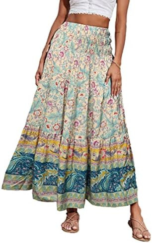 CFLONGE Summer Maxi Skirts for Women 2026 Fashion Boho Long Skirt Trendy Floral High Waist A Line... | Amazon (US)