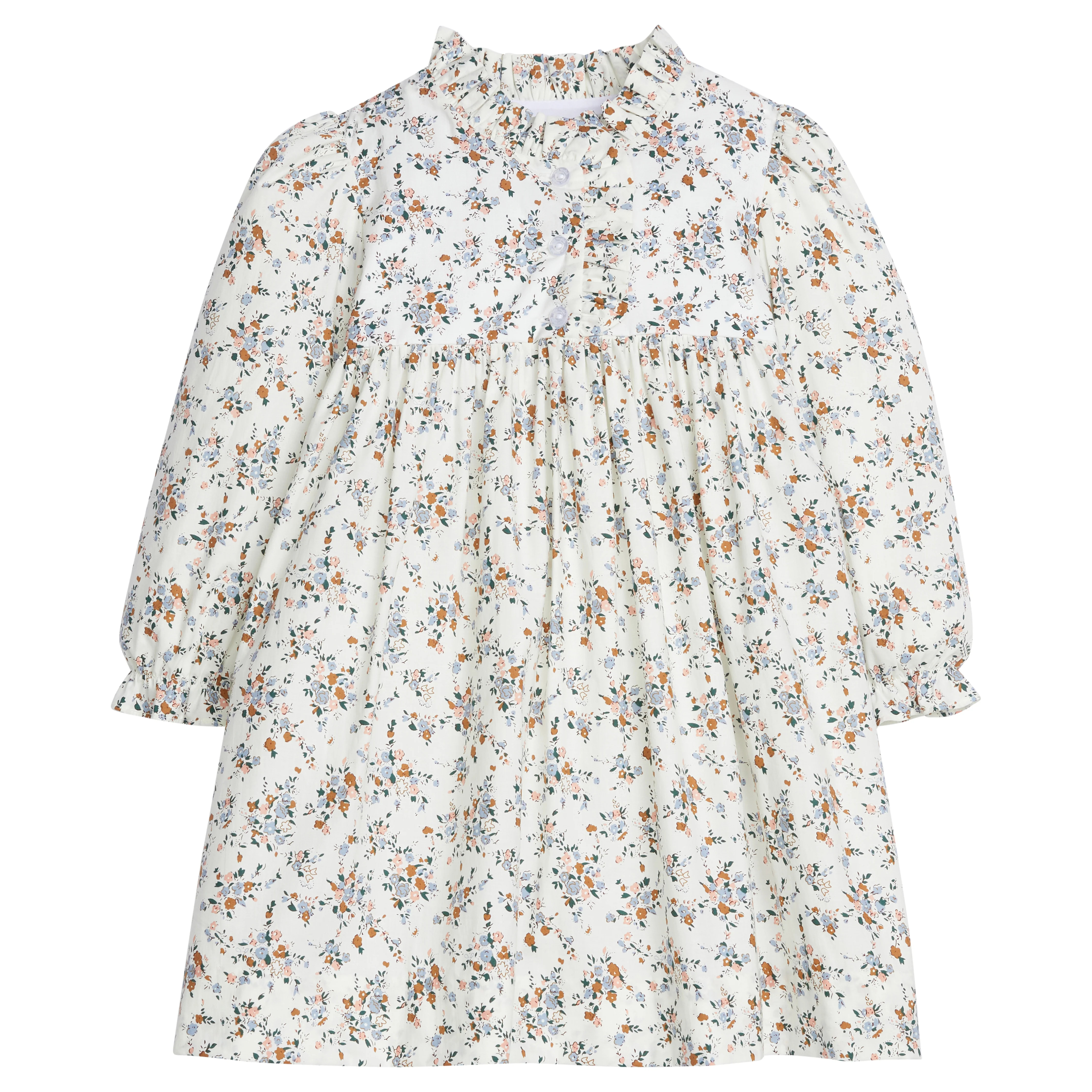 Little English Long Sleeve Birdie Dress- Brownfield Floral | JoJo Mommy