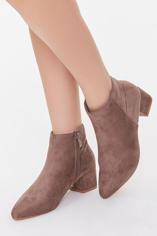 Faux Suede Block Heel Booties | Forever 21 (US)