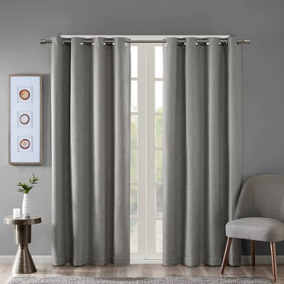 KWPZQEB Blackout Curtain Blinds - Linen Textured Curtains Window Treatment Blackout Drapes/Draperies for Bedroom, Living Room (1 Panel, 50x54'' Gray) | Target
