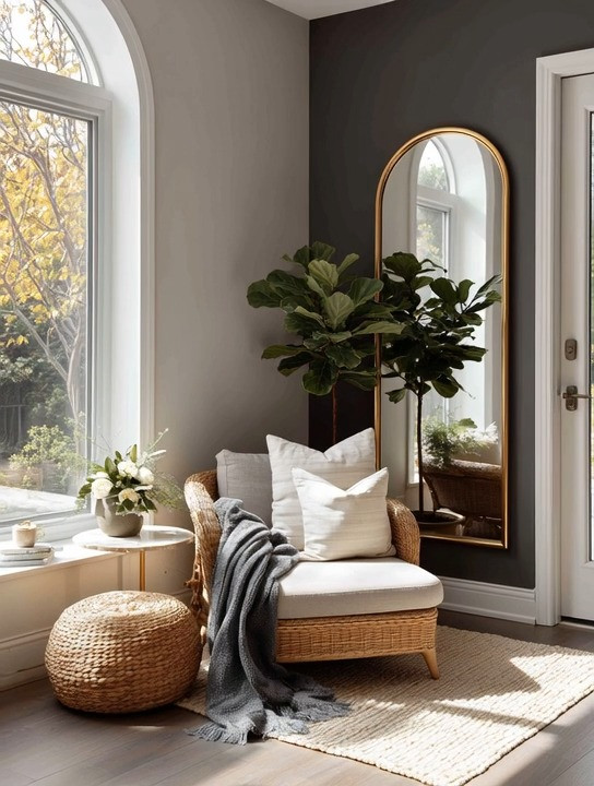 An empty wall isn't a problem—it's an opportunity.

One of the easiest ways to transform a room is to stop thinking of empty walls as blank space and start seeing them as design opportunities.

If you're looking for a little more drama, paint one section of the wall in a rich charcoal to create contrast and depth. Then anchor the space with an extra-tall gold-framed mirror. The mirror reflects natural light, makes the room feel larger, and instantly becomes a timeless focal point.

Complete the look with a touch of greenery. The warmth of the gold frame paired with the freshness of a leafy plant creates a combination that feels elegant in every decorating style, from modern to traditional.

Whether it's an empty corner, an entryway, or a bedroom, you don't need to fill the space with lots of decor. Sometimes one beautiful mirror and one beautiful plant are all a room needs.

Browse our curated collection of gold mirrors and indoor plants to create a statement that's simple, timeless, and beautifully intentional.

Because the most elegant homes don't fill every space—they give every space a purpose.

#GoldMirror #WallDecor #HomeStyling #ElegantAndDriven 

 #LTKHome