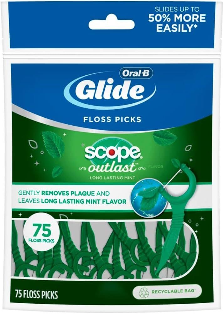 Oral-B Complete Glide Floss Picks, Scope Outlast, 75-ct | Amazon (US)