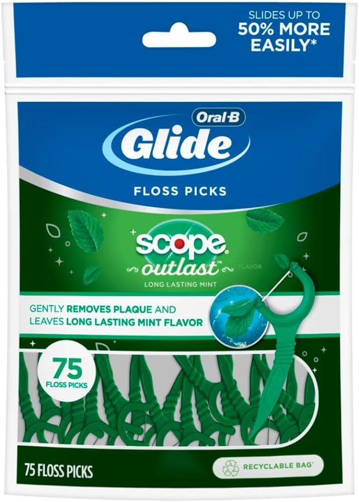 Oral-B Complete Glide Floss Picks, Scope Outlast, 75-ct | Amazon (US)