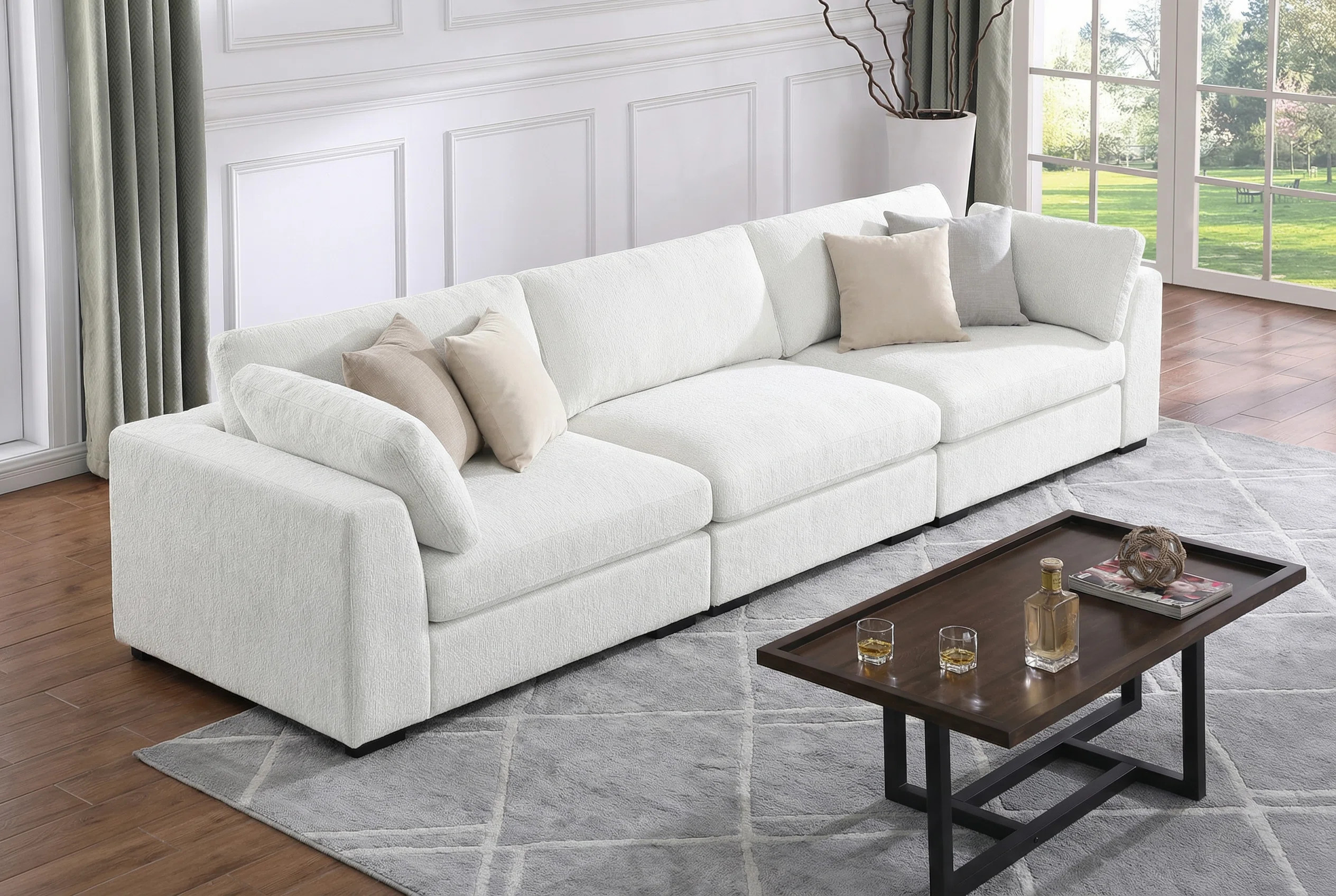 Squared Arm Wide Seat Upholstered Sofa | Wayfair North America