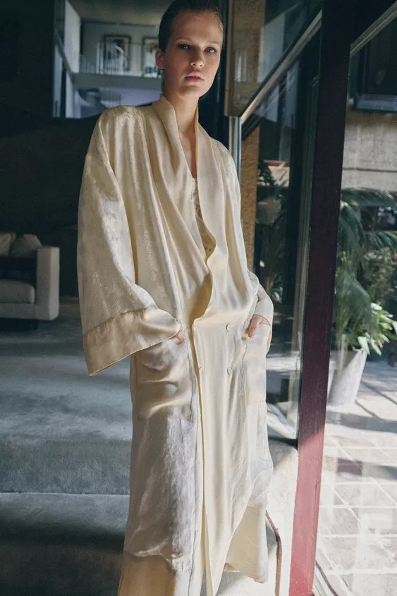 LIMITED EDITION JACQUARD LINEN BLEND COAT | Zara AU