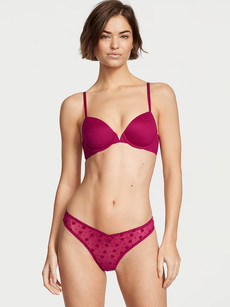 Flocked Heart Lacie Thong Panty | Victoria's Secret (US / CA )