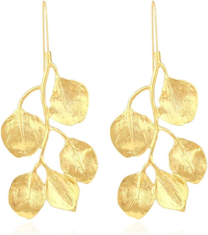 LOK68 Gold Flower Statement Earrings,Gold Flower Petal Earrings Hypoallergenic for Girls, Adorabl... | Amazon (US)