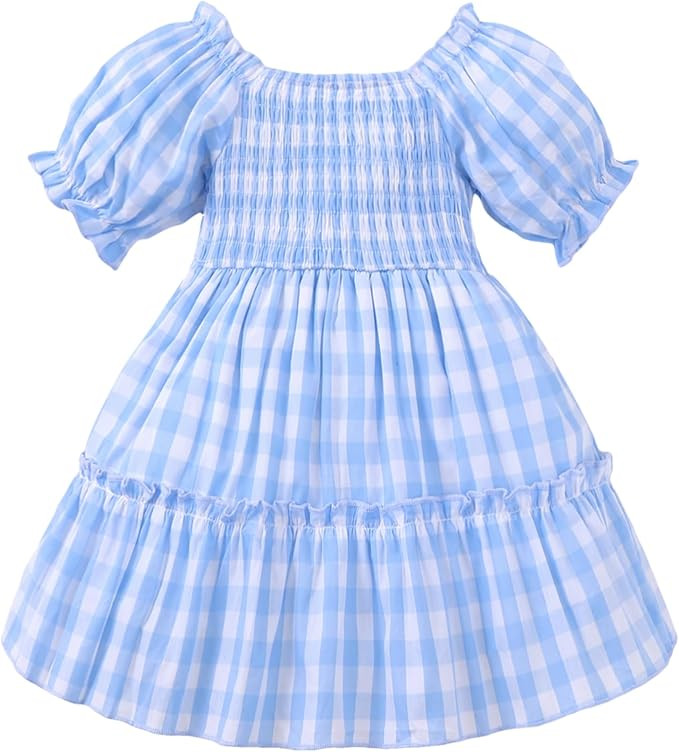 Kucnuzki Toddler Baby Girl Dress Short Sleeve Dress Summer Casual Boho Dresses Ruffle Floral Sund... | Amazon (US)