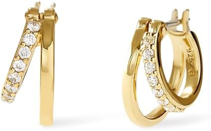Ana Luisa Double Hoop Earrings for Women - Sterling Silver, 14K Gold Plated & Silver Rhodium Hugg... | Amazon (US)