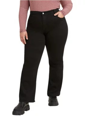 Levi's Women's Plus Size High Rise Straight Leg Denim Jeans, Black, 24W | Belk
