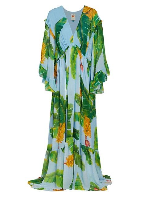 Fresh Bananas Butterfly-Sleeve Maxi Dress | Saks Fifth Avenue
