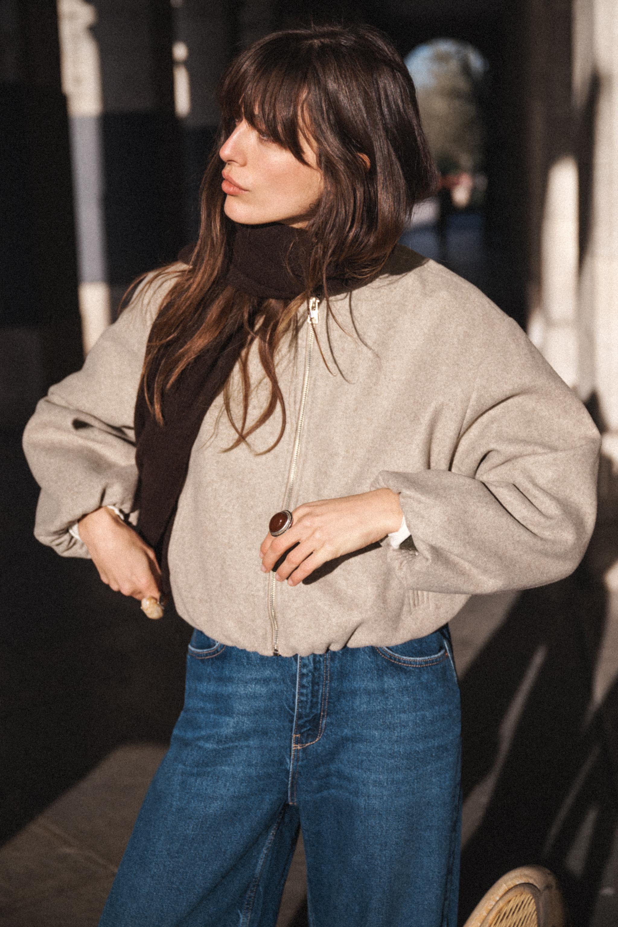 ELASTICATED TRIM SOFT BOMBER JACKET | Zara US