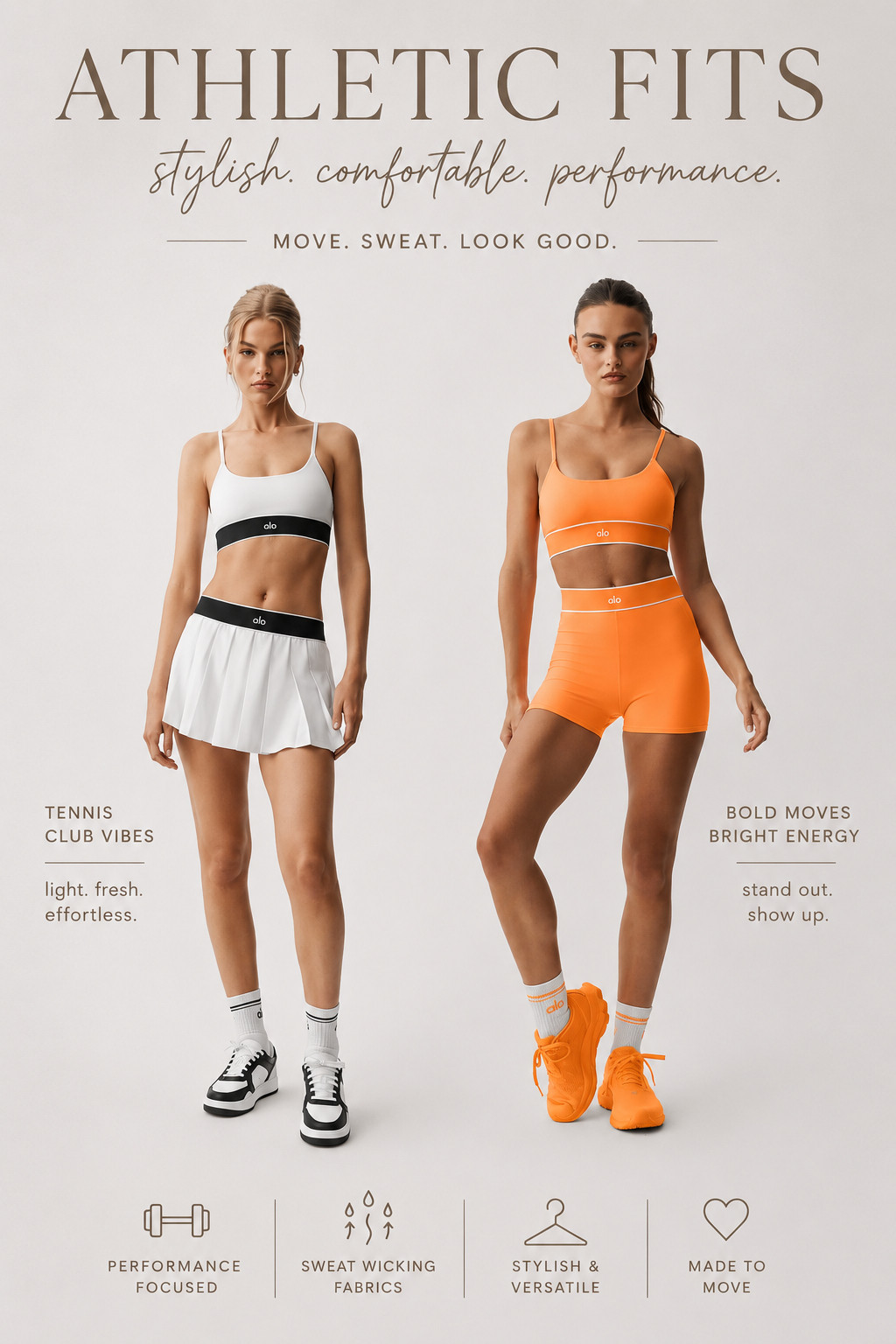 Athletic Fits You'll Live In | Alo Activewear Favorites 2026

LTK Caption

From tennis courts to coffee runs, these athletic fits prove you don't have to choose between performance and style.

I'm loving these two Alo looks because they're equal parts functional and elevated:
🤍 A crisp white tennis set that's effortlessly chic.
🧡 A vibrant orange set that brings all the energy to your next workout.

These sets are perfect for:
• Tennis & pickleball
• Gym workouts
• Walking & running
• HYROX training
• Pilates & strength training
• Everyday athleisure

If you're building an activewear wardrobe that works as hard as you do, these are must-haves.

Everything is linked in my LTK! Which set are you choosing—the classic white or the bold orange? Tell me below and follow for more activewear finds.

#LTKStyle #LTKActive #AloYoga #Athleisure #Activewear #WorkoutStyle #GymOutfit #TennisStyle #PickleballStyle #PilatesStyle #RunningOutfit #FitnessFashion #WellnessLifestyle #SportStyle #EverydayAthleisure #WorkoutWear #OOTD #FitnessMotivation #LTKFinds #2026Style 

 