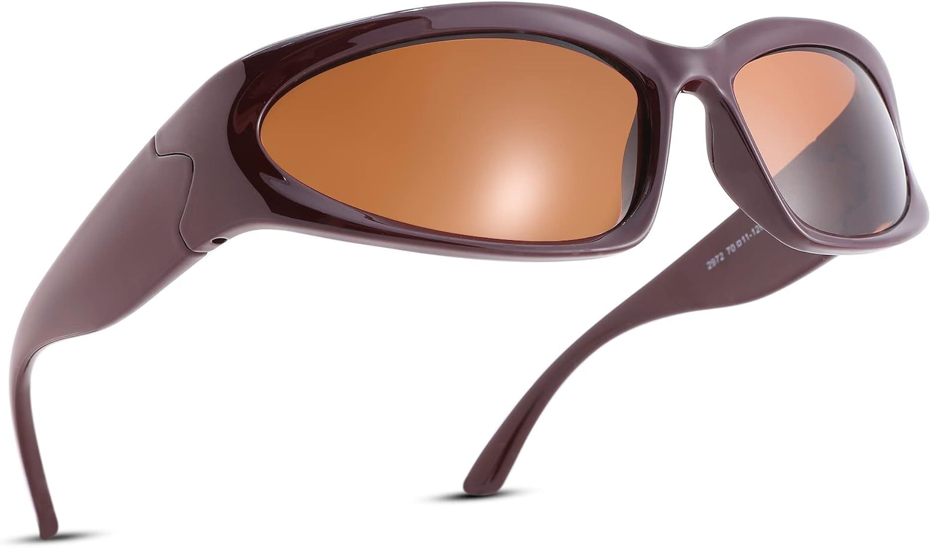 Wrap Around Fashion Sunglasses Oval Dark Vintage Sun Glasses for Men Women Outdoor Sport Shades U... | Amazon (US)