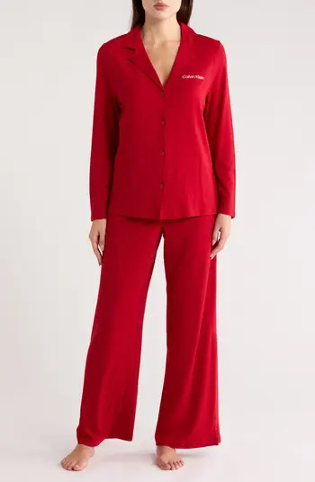Calvin Klein Logo Long Pajamas | Nordstromrack | Nordstrom Rack